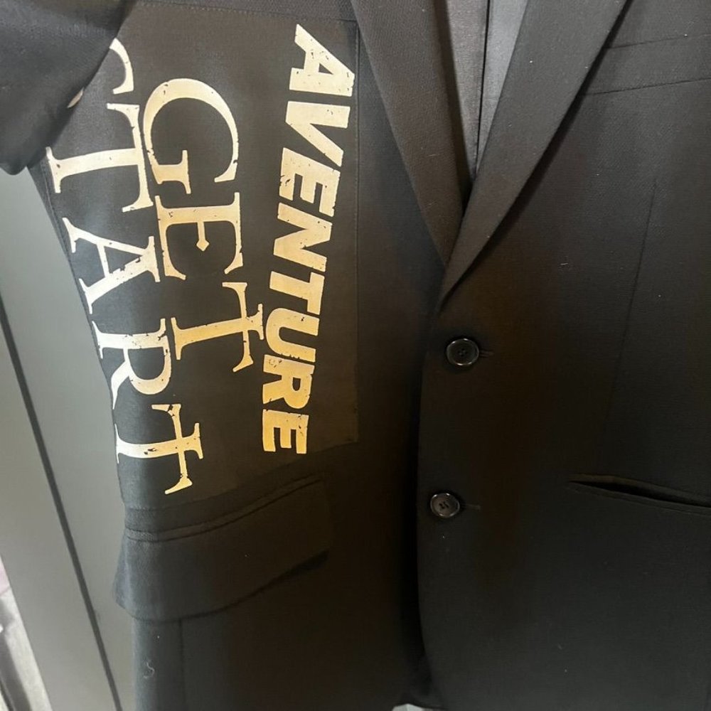 Trendiano Wool With Graphic Patchwork Blazer Mens… - image 3